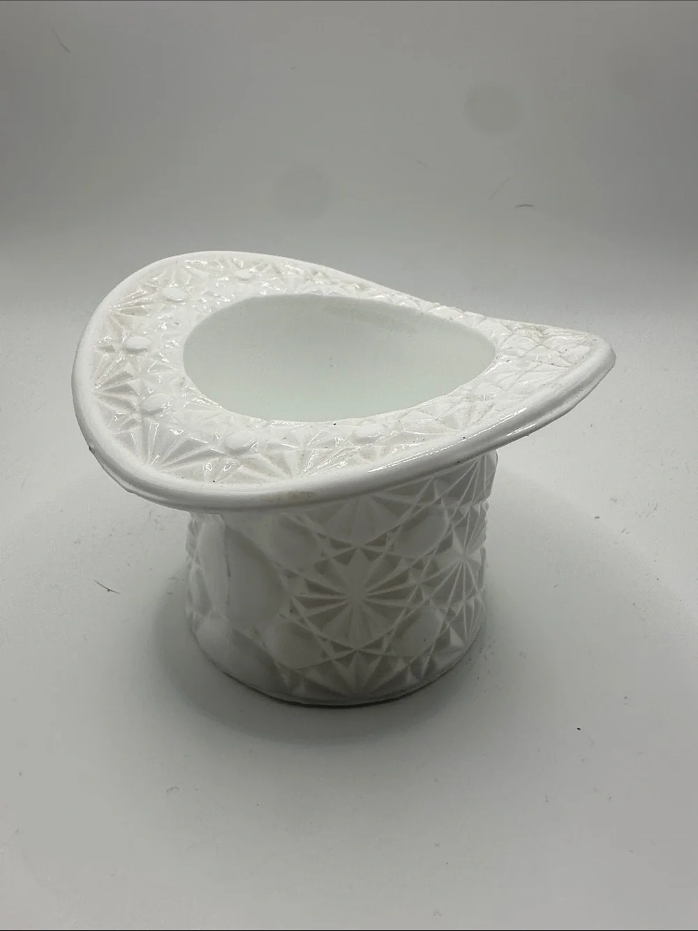 White Ceramic Top Hat Decorative Bowl - White